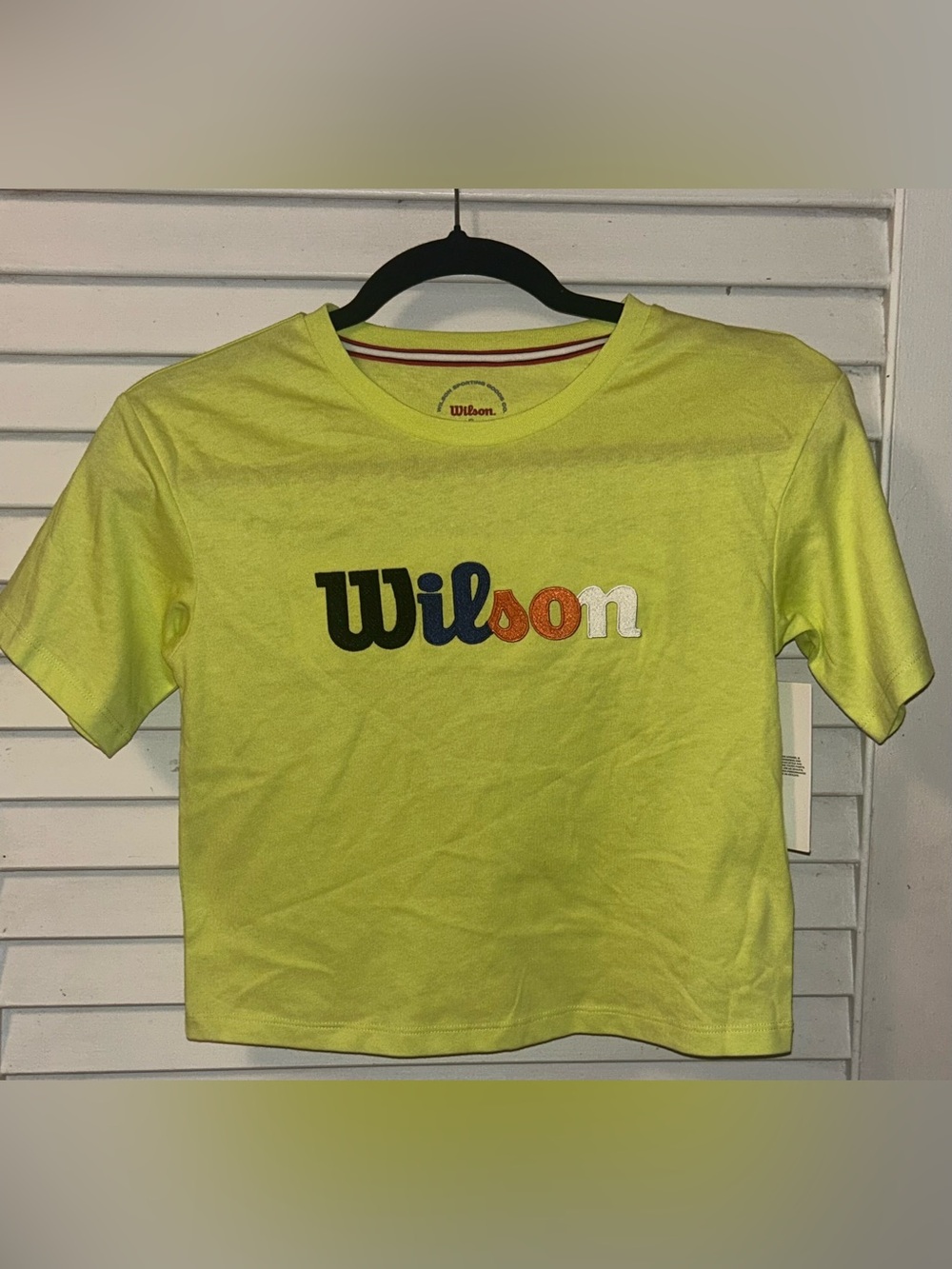 Wilson Neon Yellow Short Sleeve Logo Tee NWT